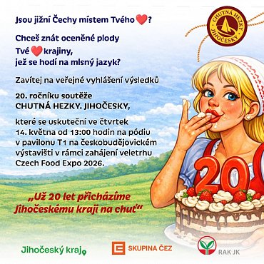 Pozvání na Slavnostní vyhlášení výsledků 20. ročníku soutěže CHUTNÁ HEZKY. JIHOČESKY